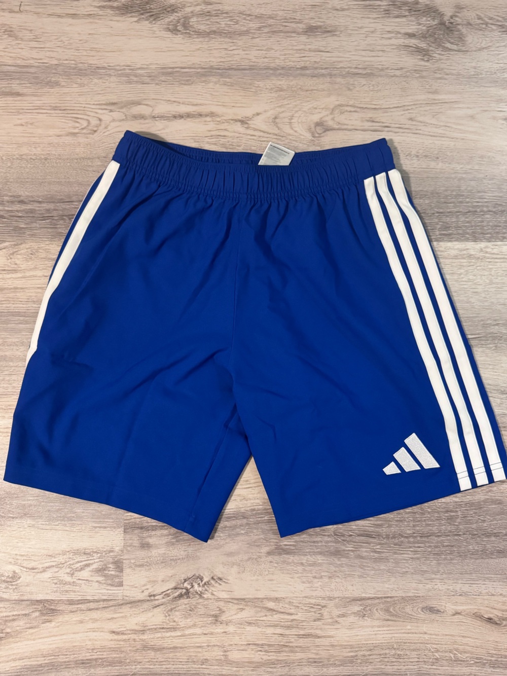 adidas Royal Blue Athletic Shorts with White Stripes